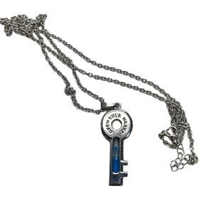 Open your heart pendant necklace hourglass inside key pendant necklace silver an